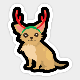 Christmas dog with reindeer antlers Sticker